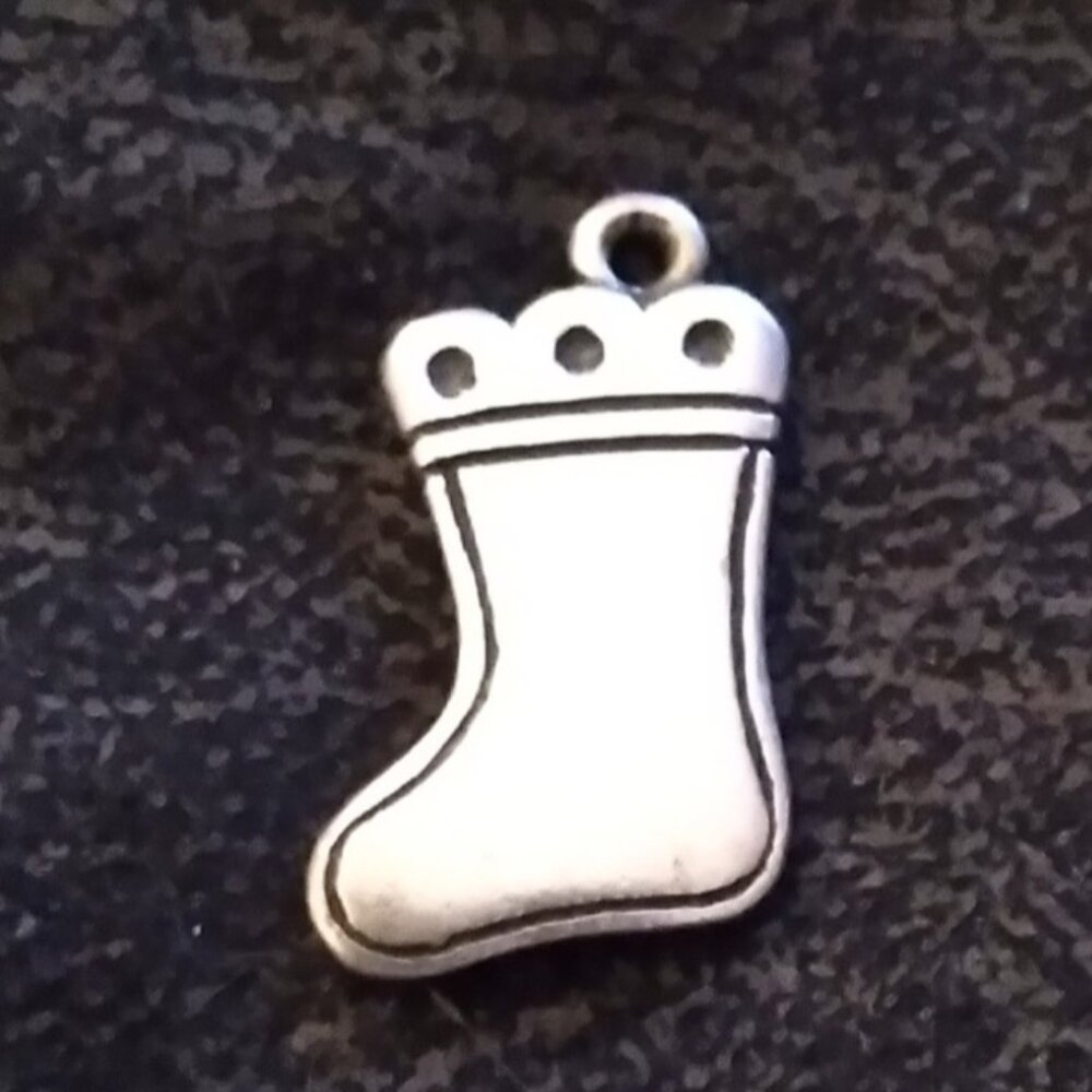 Vintage Silver Christmas Stocking Charm designed hy James Avery